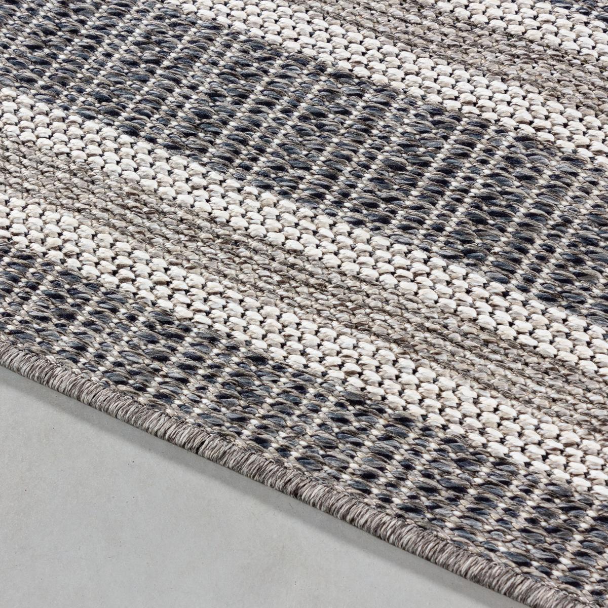 OUTDOORTEPPICH LIRIA, mit Bordüre, Grau, 140 x 200 cm - Grau, Textil (200/140cm) - KADIMA DESIGN