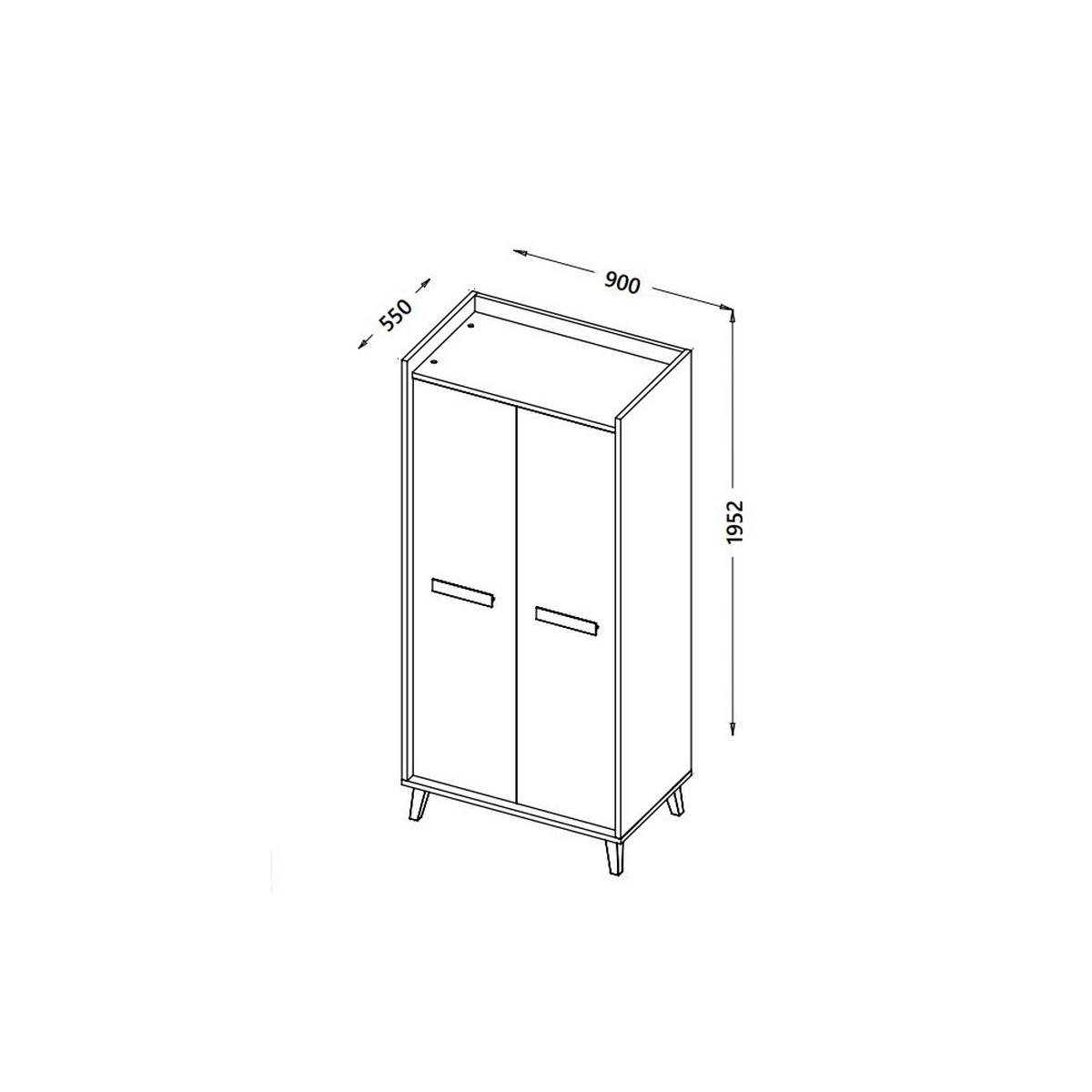 DREHTÜRENSCHRANK FIABA 90/195,2/55cm 2-türig Anthrazit - Anthrazit, Holzwerkstoff (90/195.2/55cm) - MASSENO