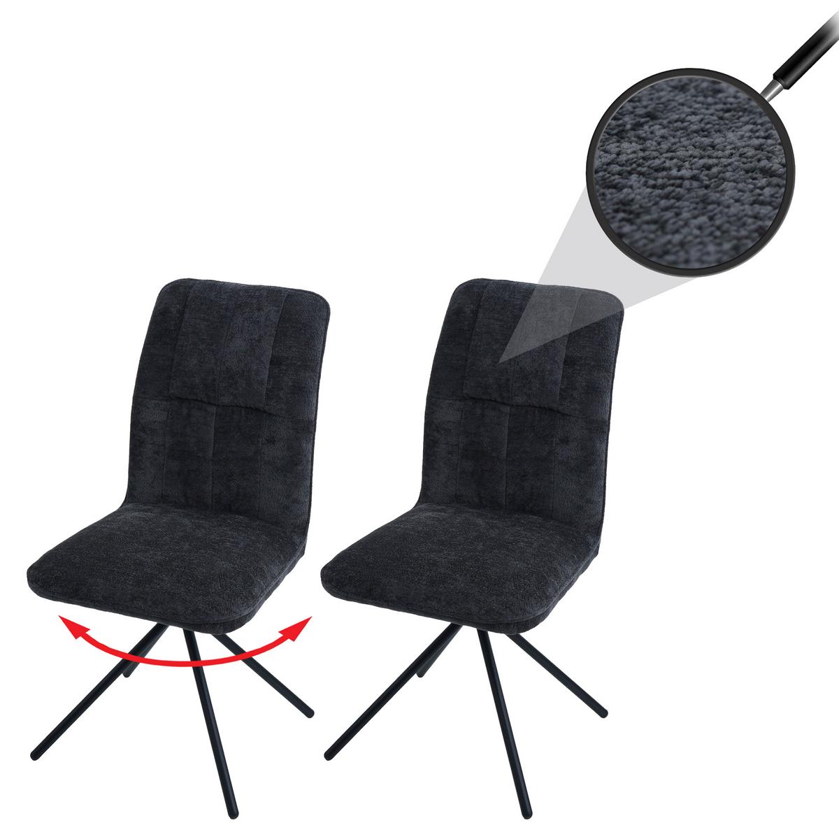 ESSZIMMERSTUHL Grau - Dunkelgrau/Grau, Textil (47/95/50cm) - MCW