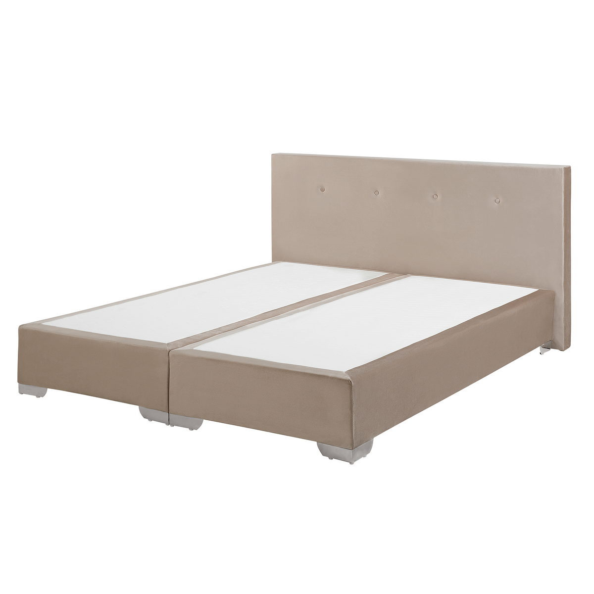 BOXSPRINGBETT 160/200cm Helles Beige Consul - Beige, Textil (160/200cm) - Beliani