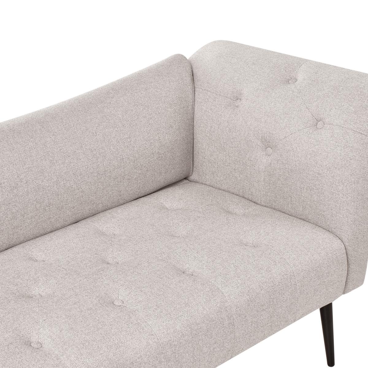 CHAISELONGUE Stoff Hellbeige Nantilly - Beige/Schwarz, Textil (175/76/69cm) - Beliani