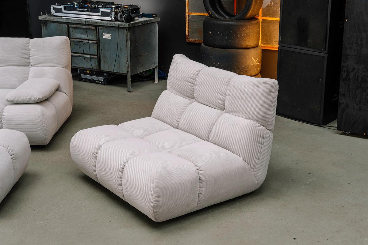 SITZGRUPPE VIVIEN 3ER SET Silber Cord (1er-Set) - Silberfarben, Kunststoff/Textil (359/85/510cm) - KAWOLA