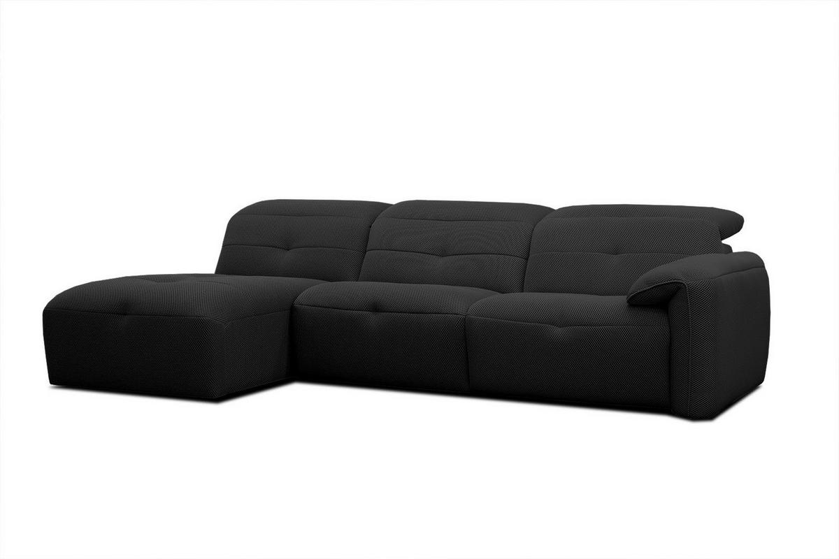 ECKSOFA TRENTO 4-Sitzer, schwarz - Schwarz, Holzwerkstoff/Kunststoff (165/262cm) - Wozimo