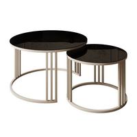 COUCHTISCH LORI 2in1 KASCHMIR mit Glasplatte Kaschmir / Glas Schwarz - Kaschmir/Schwarz, Holzwerkstoff (70/70/48cm) - Lookway