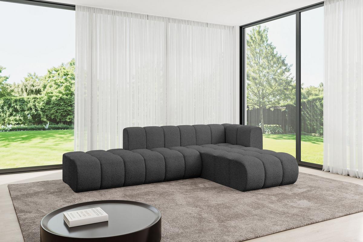 ECKSOFA modulares Sofa Zuvon-L1 - 296x177x70 cm Grau - Grau, Holzwerkstoff/Textil (296/177cm) - ALTDECOR
