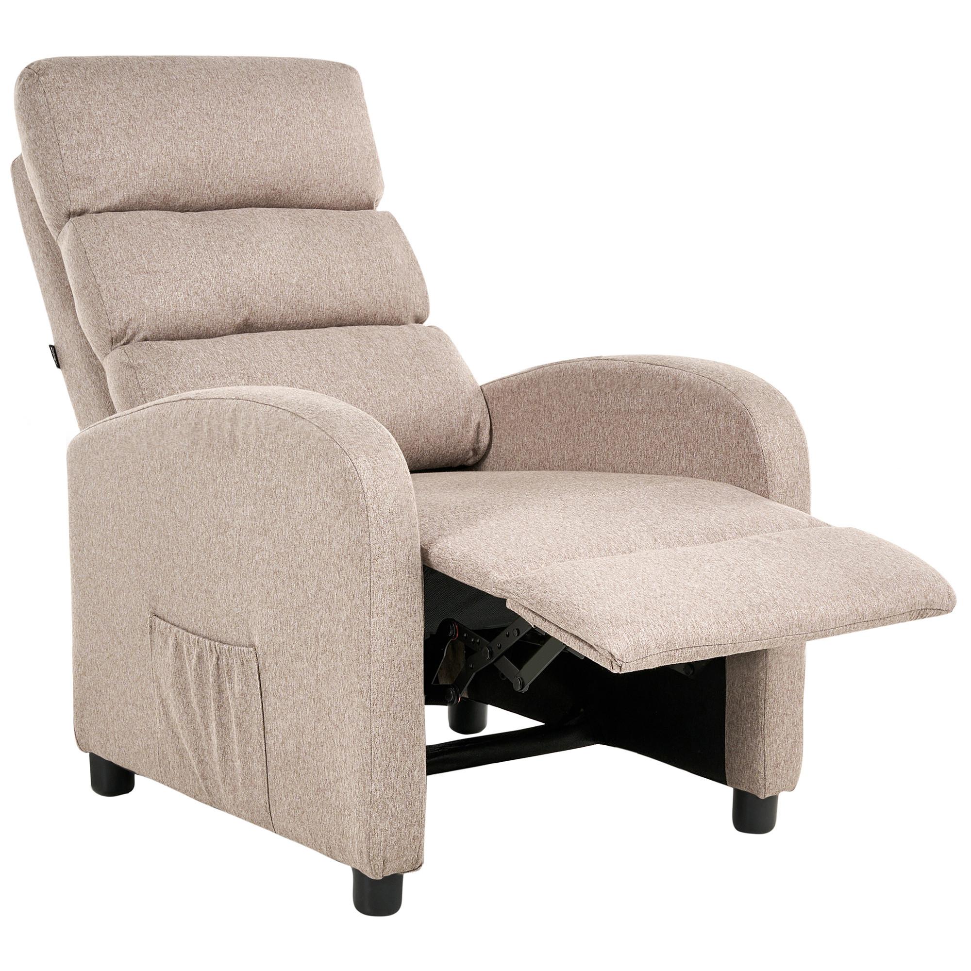 FERNSEHSESSEL Stoff Taupe Otus - Taupe, Textil (67/75/89cm) - Beliani