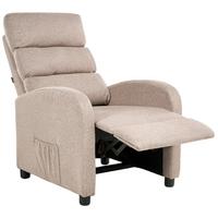 FERNSEHSESSEL Stoff Taupe Otus - Taupe, Textil (67/75/89cm) - Beliani