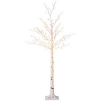 LED Baum, 150 cm Lichterbaum, Kirschbaum mit 120 LEDs, 3 Helligkeitsstufen - Weiß, Kunststoff (150cm) - HOMCOM
