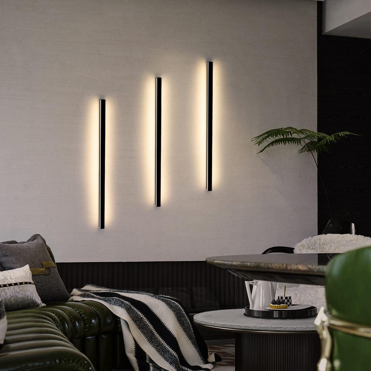 LED-WANDLEUCHTE Glowworm 2.5/3.8/80 cm - Schwarz, Metall (3.8/80/2.5cm) - ZMH