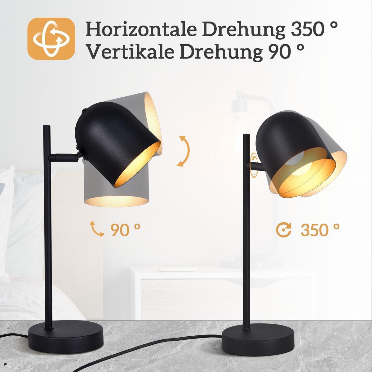TISCHLAMPE Mila 21.5/12/35 cm - Schwarz, Metall (21.5/12/35cm) - ZMH