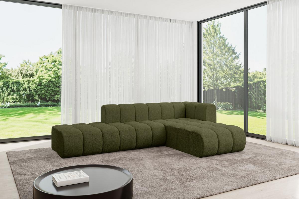 ECKSOFA modulares Sofa Zuvon-L1 - 296x177x70 cm Grün - Grün, Holzwerkstoff/Textil (296/177cm) - ALTDECOR