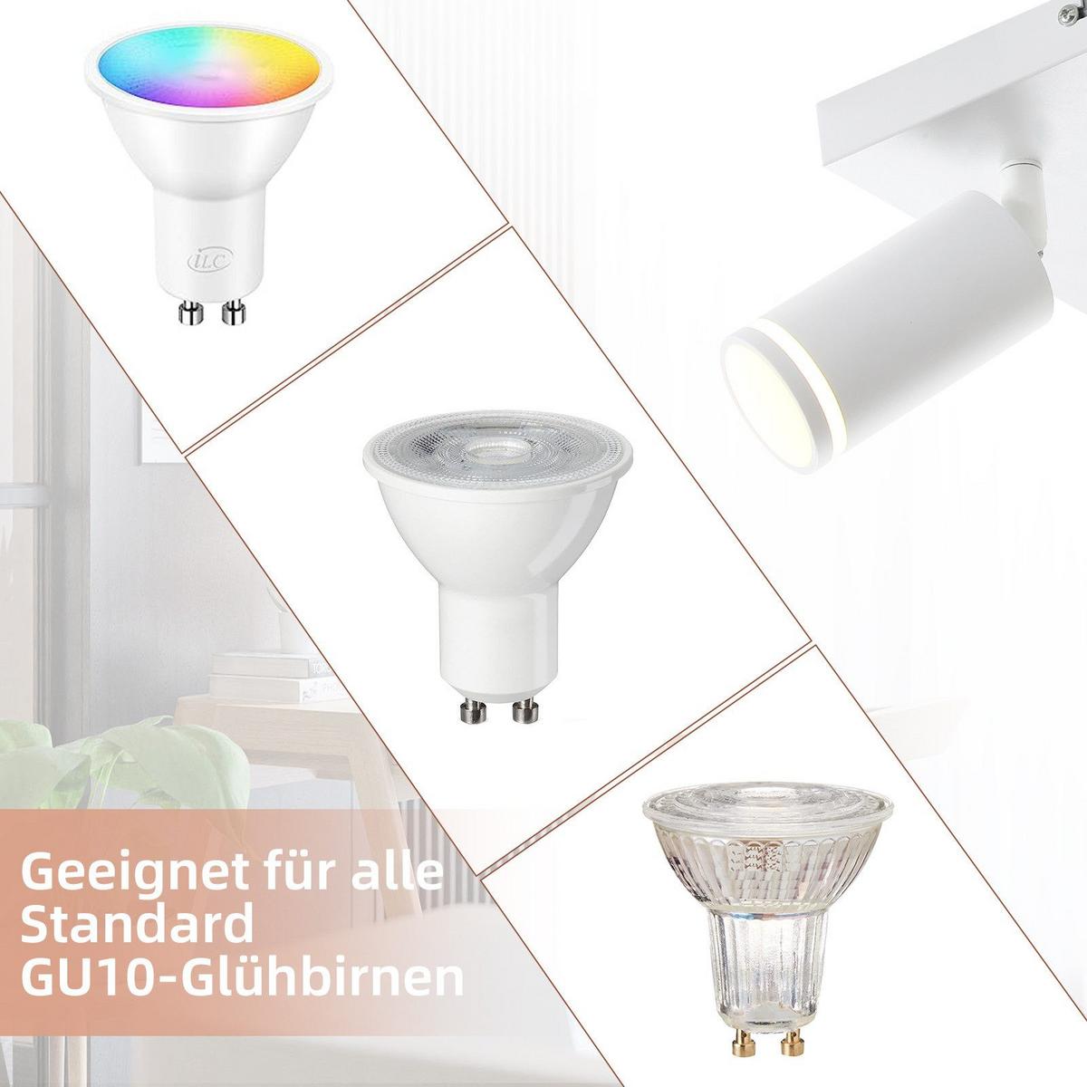 DECKENSTRAHLER Adelebsen 4-flammig 25/25/17 cm - Weiß, Metall (25/25/17cm) - Nettlife