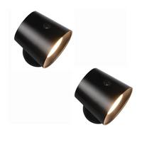 LED - WANDLEUCHTE Brandaris (2er-set) 10.0/14.5/11.0 cm - Schwarz, Metall (10/14.5/11cm) - ZMH