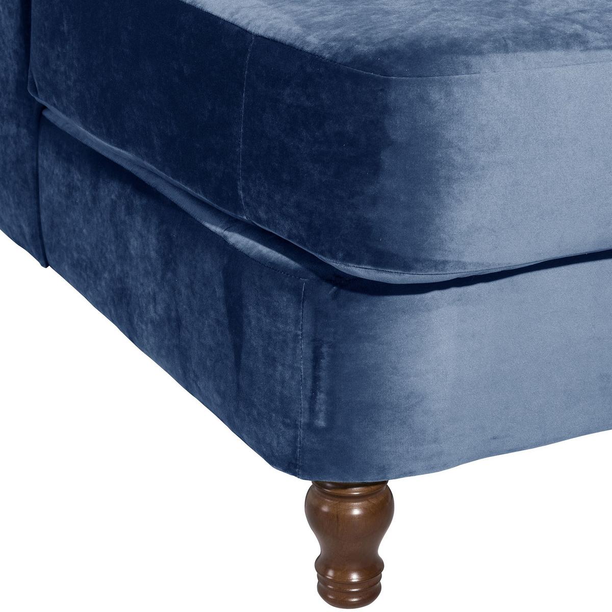SESSEL XXL inkl. Kissen Karley Samtvelours dunkelblau - Dunkelblau, Kunststoff (103/103/149cm) - 58aufmkessel