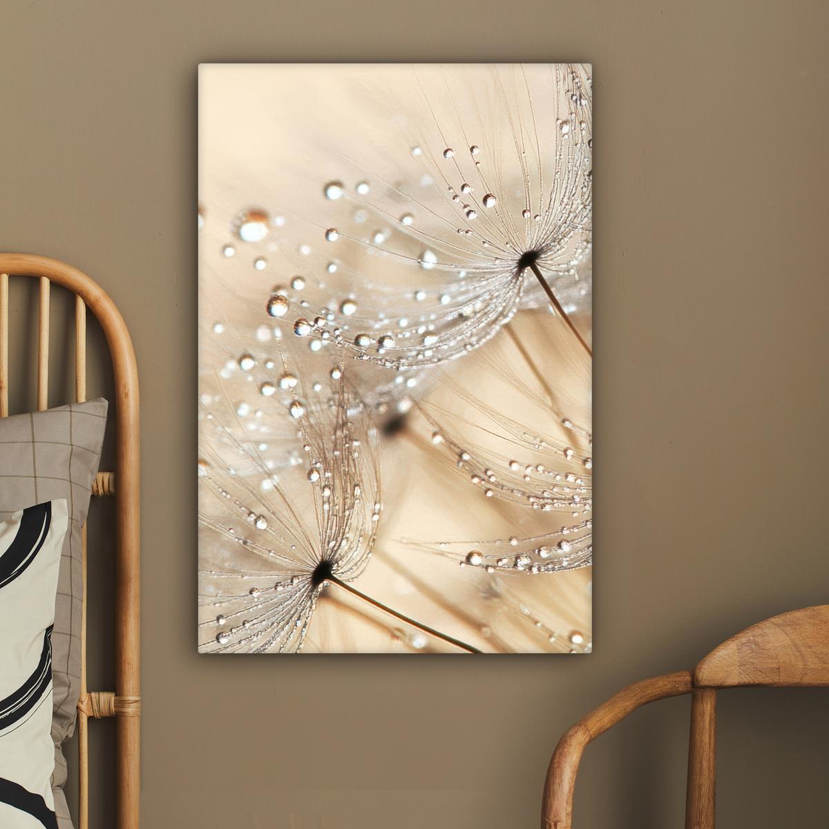 LEINWANDBILD Löwenzahn - Abstrakt - Natur - Beige Wanddeko 40x60 cm - Braun, Textil (40/60cm) - MuchoWow