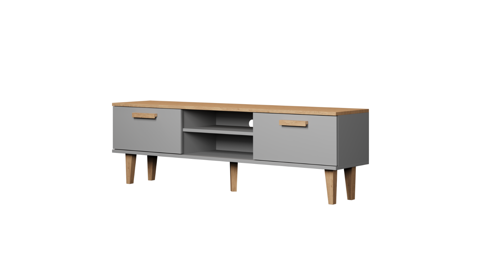 LOWBOARD Denver II - Grau, Holzwerkstoff (160/47/35cm) - RAUMHIRSCH FURNITURE