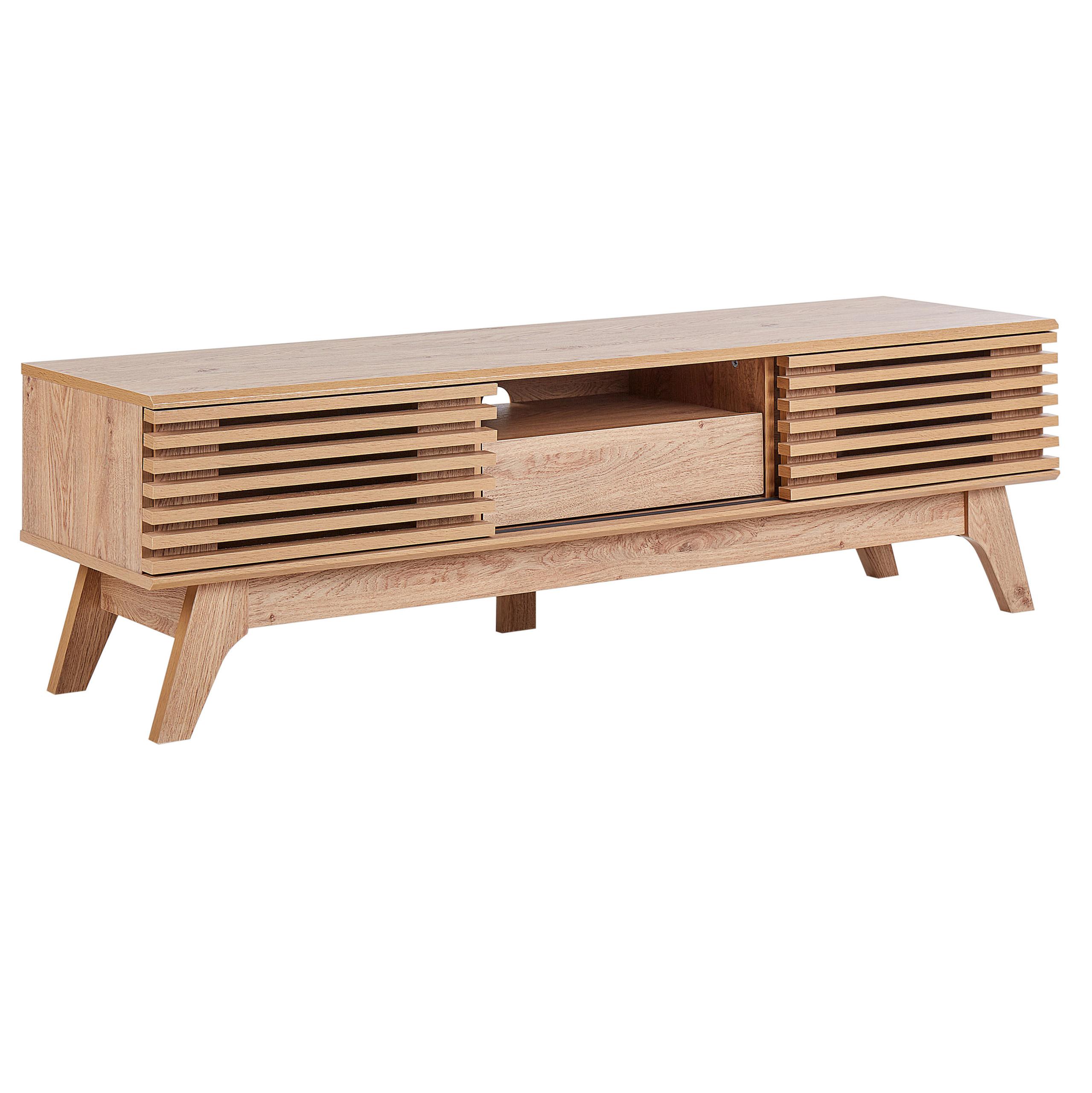 TV-MÖBEL Hellbraun Detroit Ii - Hellbraun, Holzwerkstoff (149/44/36cm) - Beliani