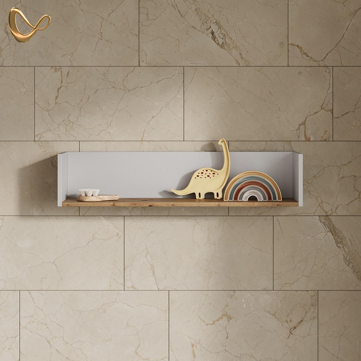 WANDREGAL Paolina Weiß/Artisan 93.4 x 20 cm - Weiß/Eiche Artisan, Holzwerkstoff (93.4/20/20cm) - Livinity®