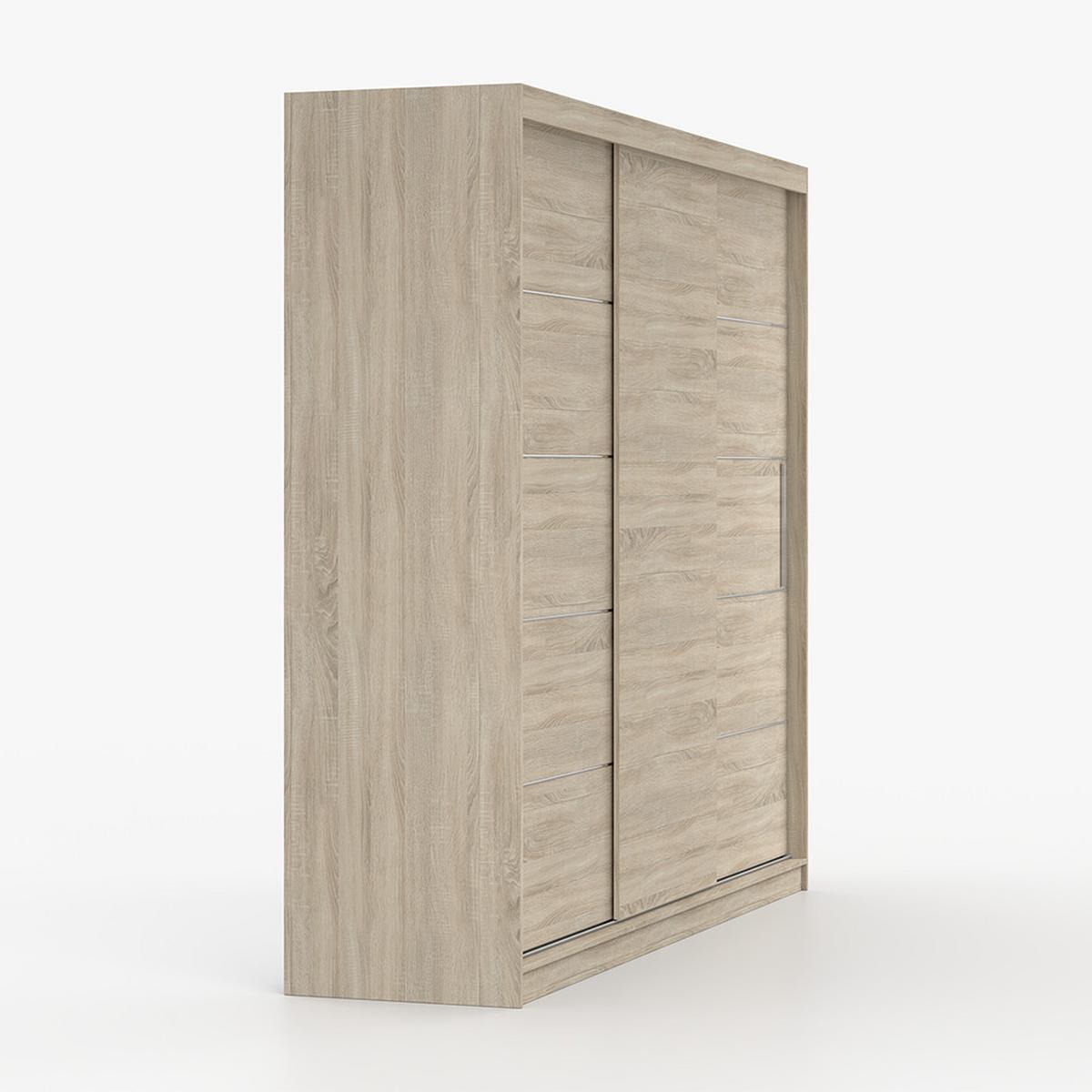 SCHWEBETÜRENSCHRANK Alba ohne Spiegel Sonoma Eiche, ohne LED Beleuchtung 250 cm - Sonoma Eiche, Holz (250/218/61cm) - imoebel24