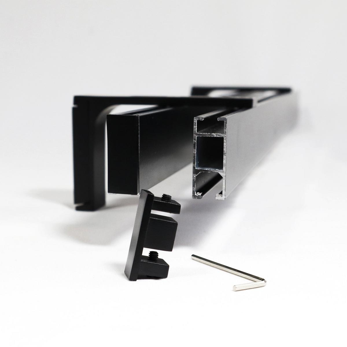 GARDINENSCHIENE 2-lauf Loft - Schwarz, Metall (60cm) - Deco-Raum