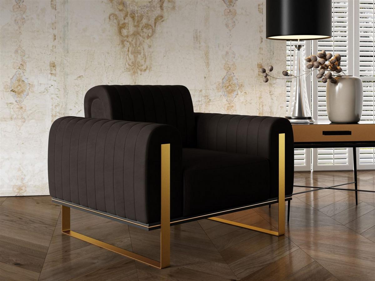 SESSEL Valerie - Schwarz, Holzwerkstoff/Textil (106/79/90cm) - Fun Möbel