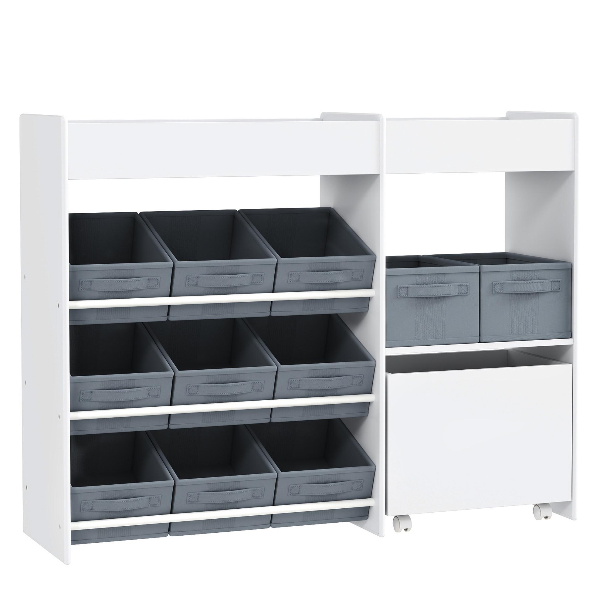 KINDERREGAL - Weiß, Holzwerkstoff/Metall (30/80/105cm) - AIYAPLAY