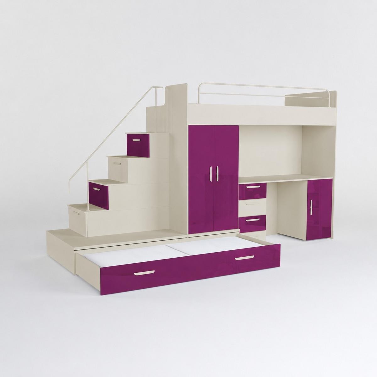 KASCHMIR Kinderset RAJ 5, Hochglanz - Kaschmir/Violett, Holzwerkstoff (320/180/86cm) - Lookway