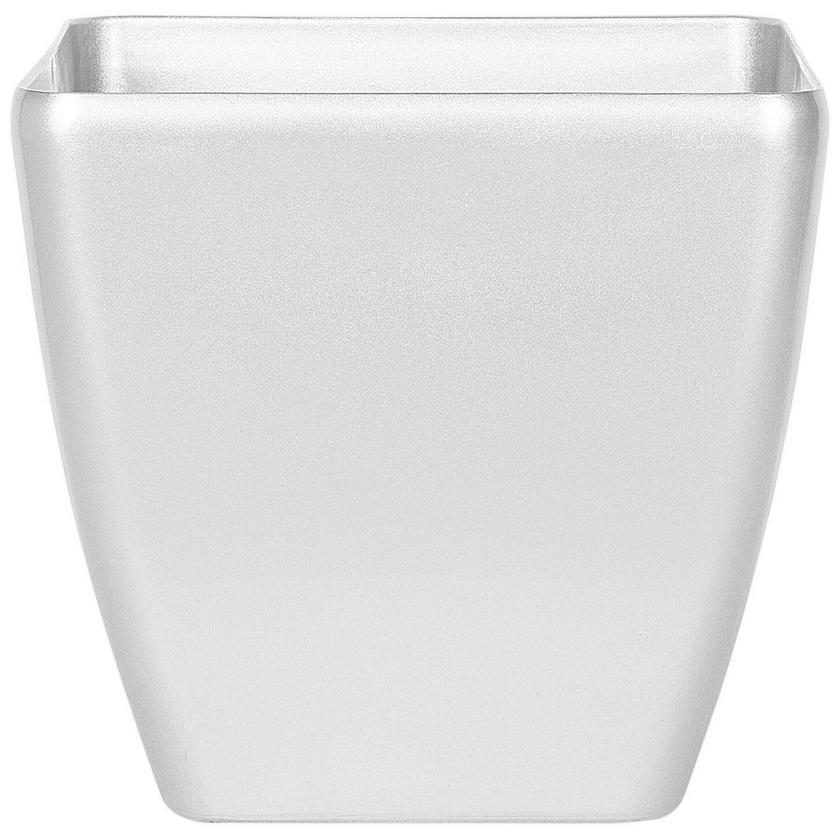 BLUMENTOPF2ER-SETSILBERQUADRATISCH 42/42/41cm Astras - Silberfarben, Stein (41cm) - Beliani