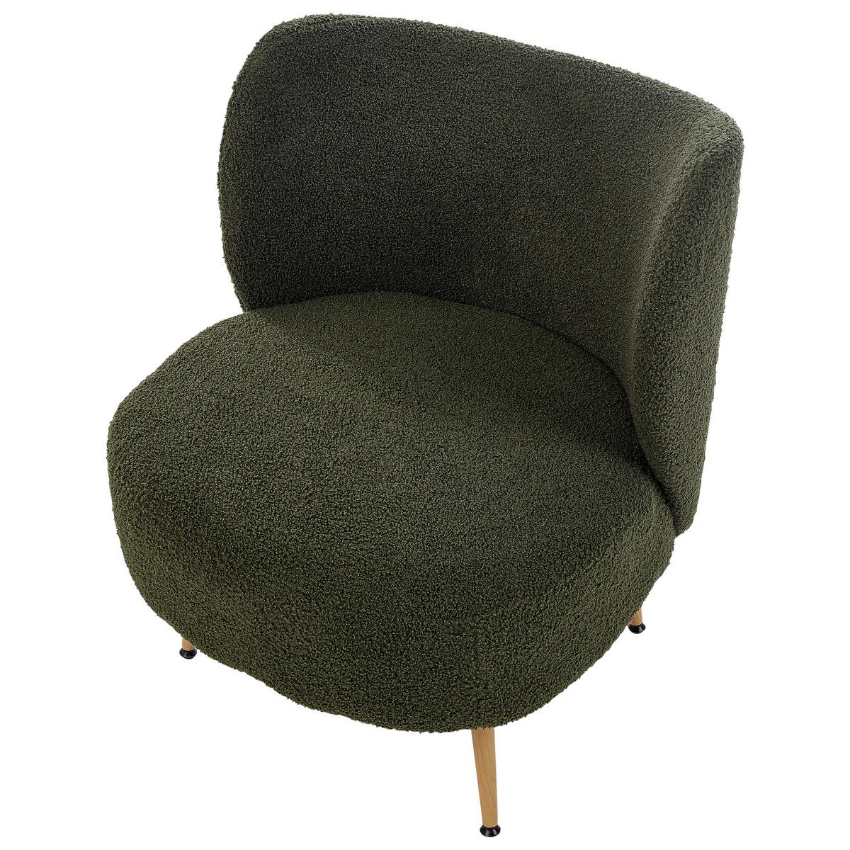 SESSEL Dunkelgrün Otsby II - Dunkelgrün/Braun, Textil (60/76/55cm) - Beliani