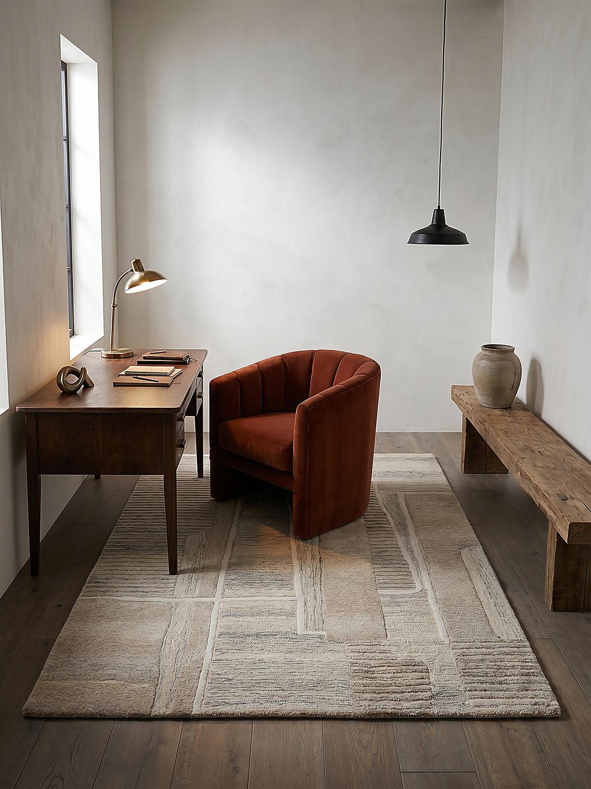 WOLLTEPPICH EDALE, abstrakt, Natur, 140 x 200 cm - Beige, Textil (140/200cm) - KADIMA DESIGN
