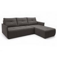 ECKSOFA L Form Damascus Dunkelgrau 212/143/88 cm Rechts mit Schlaffunktion - Dunkelgrau/Schwarz, Kunststoff/Textil (212/143cm) - AX Living