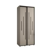 SCHWEBETÜRENSCHRANK 235,2/100/45 2-türig - Kaschmir/Schwarz, Holz/Metall (100/235.2/45cm) - MÖBEL KRYSPOL