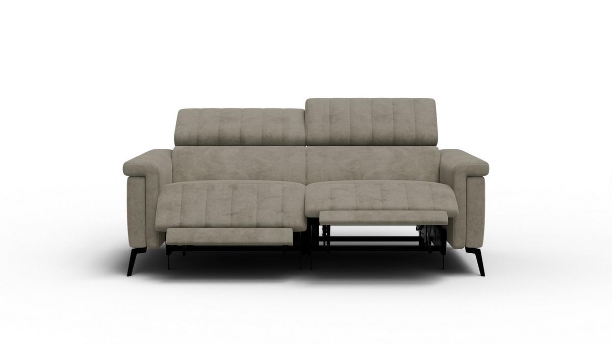 RELAXSOFA NORDEL 3-Sitzer, dunkles beige - Beige/Schwarz, Holz/Textil (194/80/105cm) - Wozimo