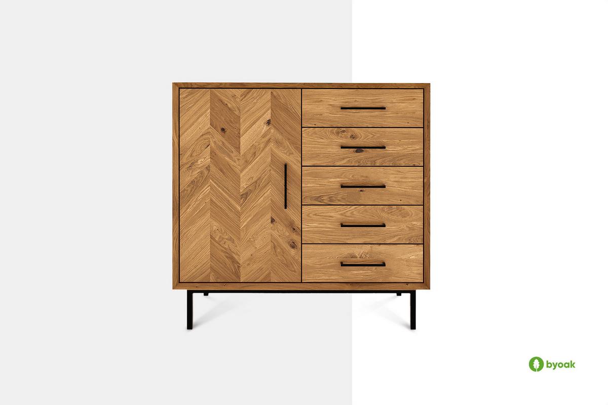 KOMMODE HOCH LEON Kernbuche - Kernbuche, Holz (97/95/45cm) - byoak