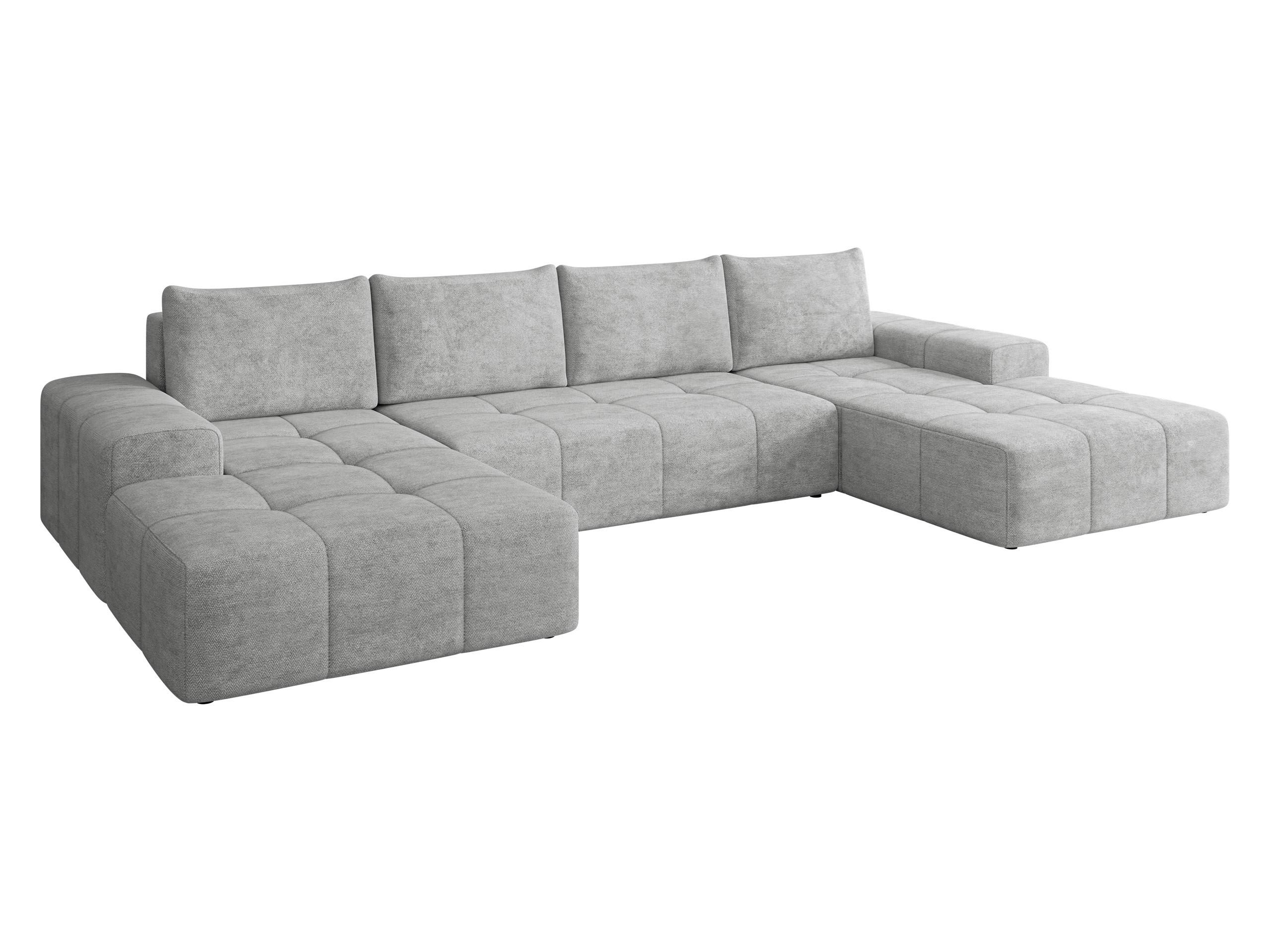WOHNLANDSCHAFT Tonseo U - Hellgrau/Schwarz, Holz/Kunststoff (344/78/173cm) - MIRJAN24