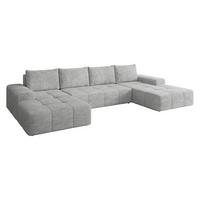 WOHNLANDSCHAFT Tonseo U - Hellgrau/Schwarz, Holz/Kunststoff (344/78/173cm) - MIRJAN24