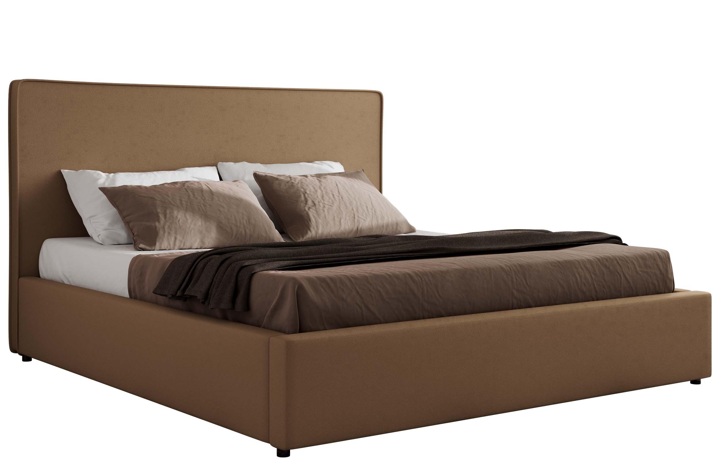 POLSTERBETT CORIVO CLASSIC 160/200 - Braun Kunstleder - ohne Matratze - Braun, Textil (160/200cm) - MKS