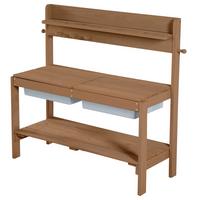 OUTDOOR KINDERKÜCHE 'FUN' mit Spielwanne teak - Teakfarben, Holz (89.5/35cm) - Roba