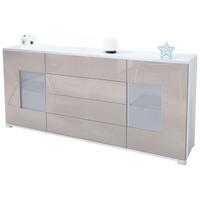SIDEBOARD Grömitz Sandgrau Hochglanz - Sandfarben, Holzwerkstoff (166.5/75.5/35cm) - Vladon