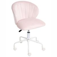SCHREIBTISCHSTUHL Pastellrosa Cheerful - Pink/Weiß, Textil (49/70/49cm) - Beliani
