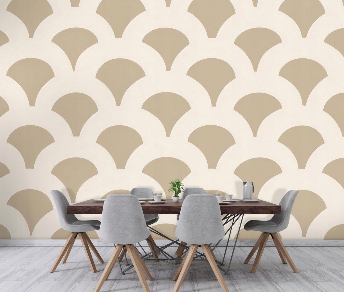 FOTOTAPETE Abstrakt Boho Beige 250x175 cm - Multicolor, Papier (250/175cm) - Wallarena