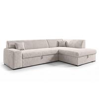 ECKSOFA L Form Minosa Weiß 260/175/71 cm Rechts mit Schlaffunktion - Schwarz/Weiß, Kunststoff/Textil (175/260cm) - AX Living