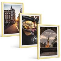BILDER SET 3er Set - 40x60 cm Goldrahmen - Bilder von Essen in der Stadt London - Goldfarben, Kunststoff (40/60cm) - TULUP