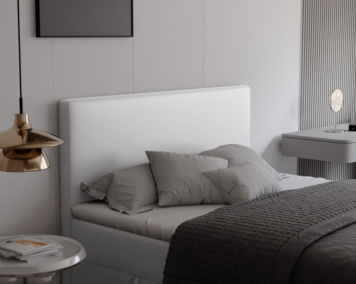 BOXBETT GIULIA 140/200 cm mit Matratze und Topper, Weiß - Weiß, Textil (140/200cm) - Idohome