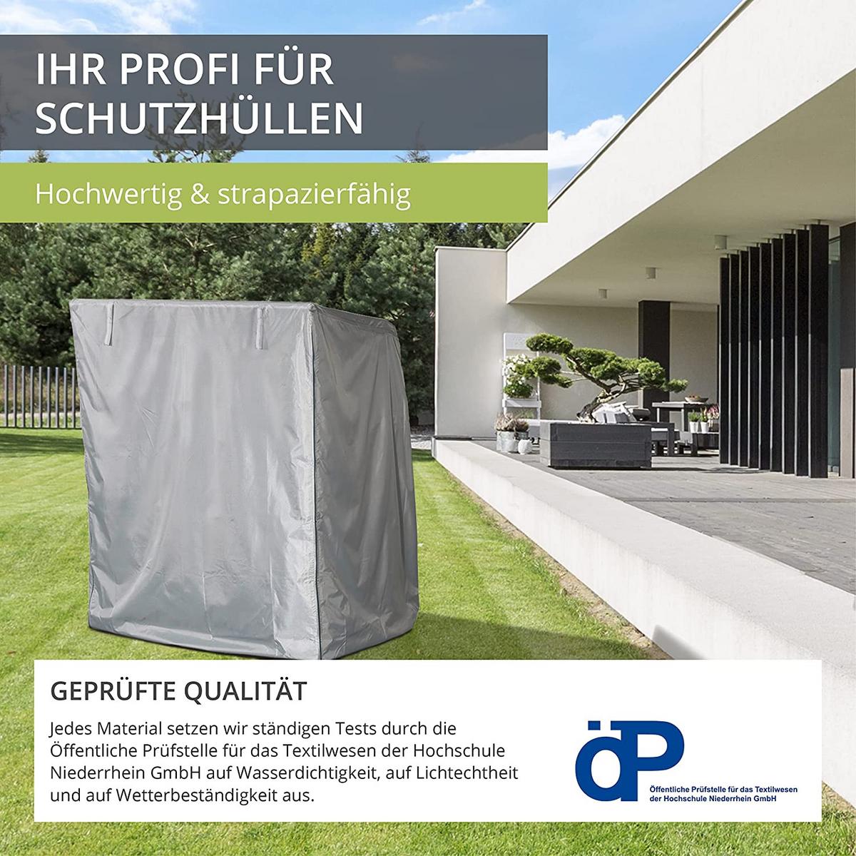 STRANDKORBHÜLLE SHP-80019 - Grau, Kunststoff (103/165/93cm) - mehr Garten