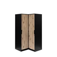 DREHTÜRENSCHRANK SION 108,5/200/57,5 cm 2-türig Schwarz - Eichefarben/Schwarz, Holzwerkstoff (108.5/200/57.5cm) - MASSENO