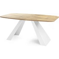 ESSTISCH Monte Weiß rechteckig ausziehbar, Lancelot Eiche 160-200/80/76 cm - Eichefarben/Weiß, Holzwerkstoff/Metall (80/198/76cm) - WFL GROUP
