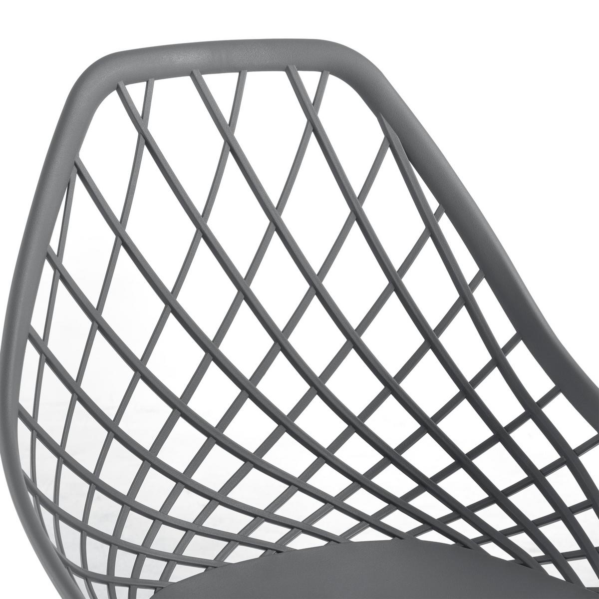 DESIGNSTUHL-SET 2 TLG. Warschau - Buchefarben/Grau, Kunststoff/Metall (48/83/58cm) - [en.casa]