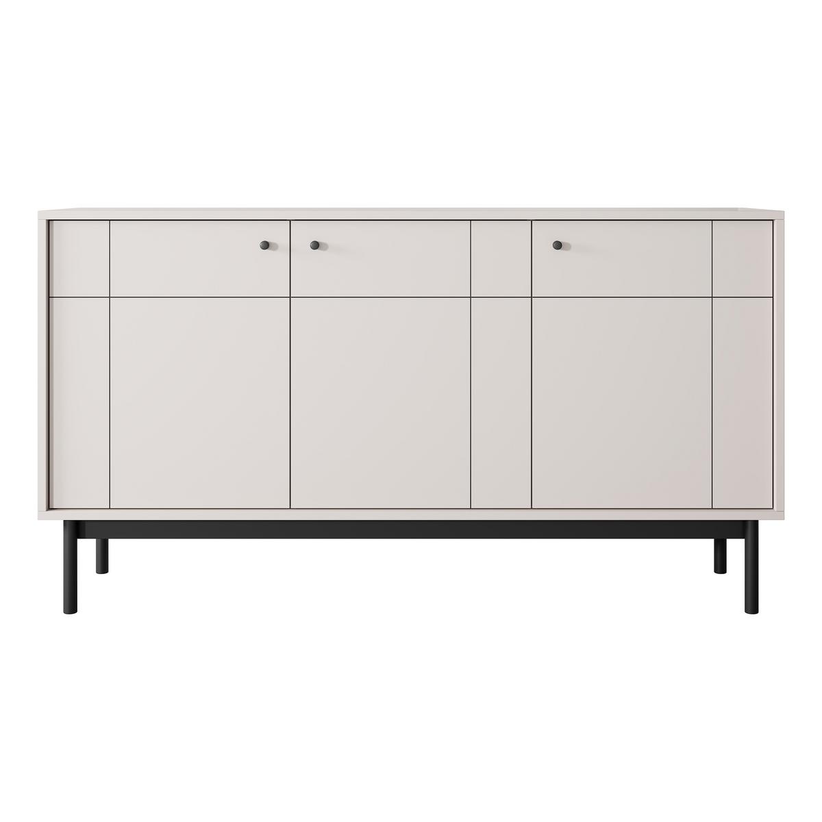 SIDEBOARD GIAPPONESE 154/84/39 cm mit 3 Türen Kaschmir - Kaschmir, Holzwerkstoff (154/84/39cm) - MASSENO