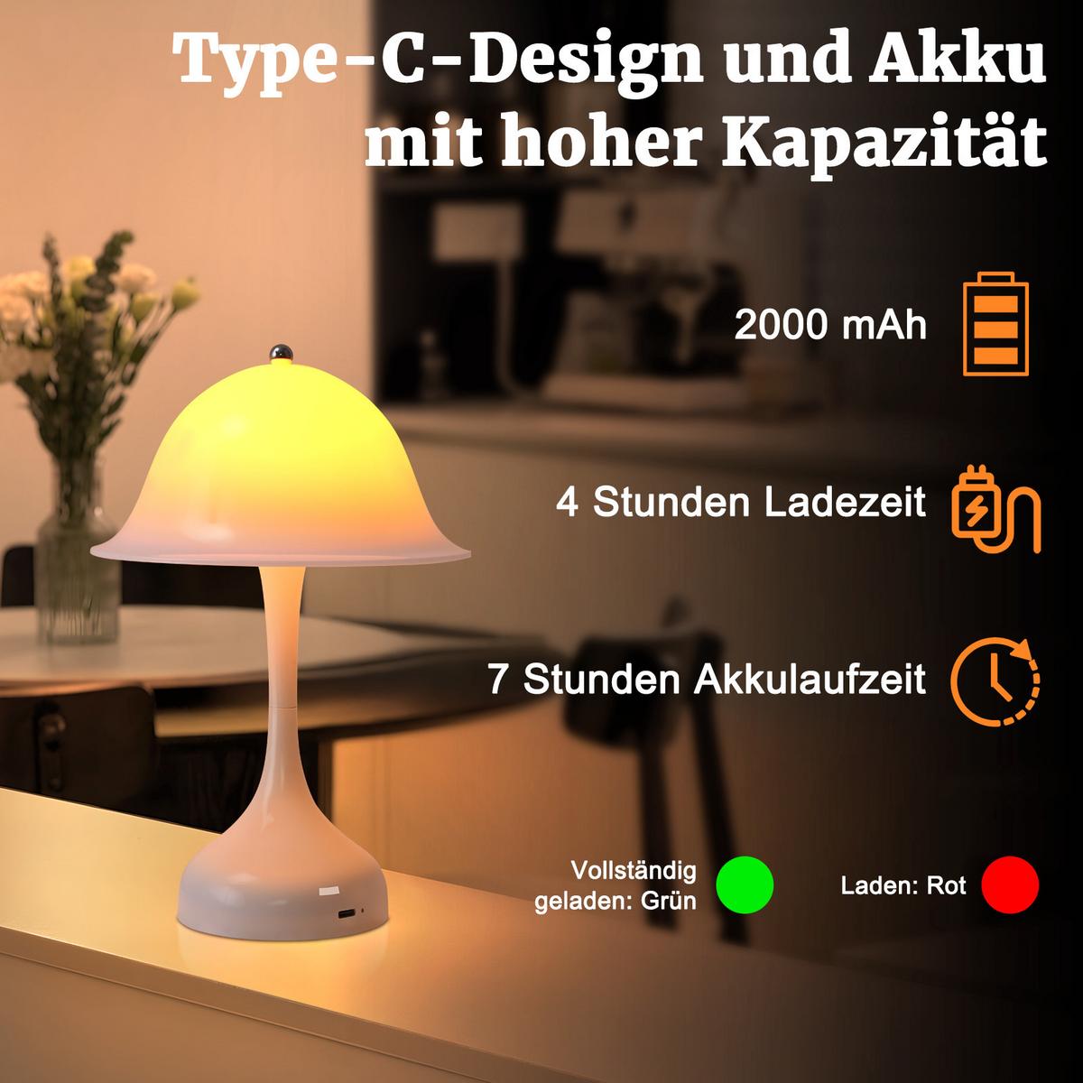LED-TISCHLEUCHTE BRÜCKENAU Ⅲ 25/9/16 cm - Weiß, Metall (25/9/16cm) - Nettlife